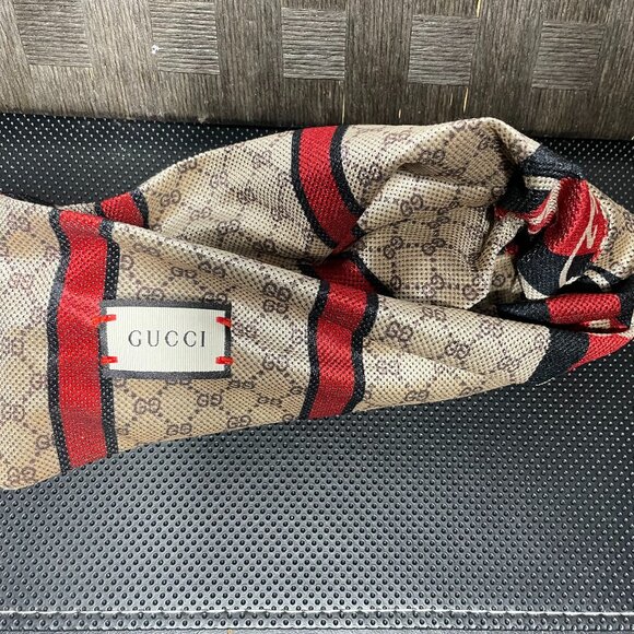 Gucci Red/Black/Tan Multi-Way Headband — Versatile Accessory - Picture 1 of 1